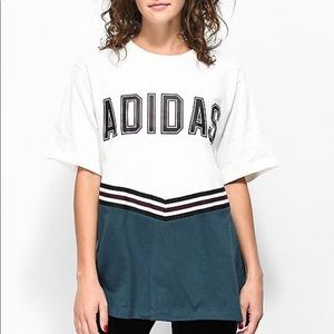 Adidas White & Navy Collegiate T-Shirt